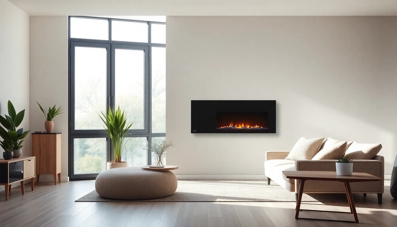 Heizkörper im eleganten Wohnzimmer mit natürlichem Licht und modernem Design.
