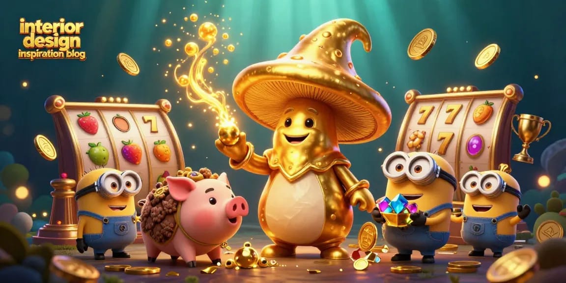 Enhance your play with this lively interior design inspiration blog scene featuring golden magic and casino elements.