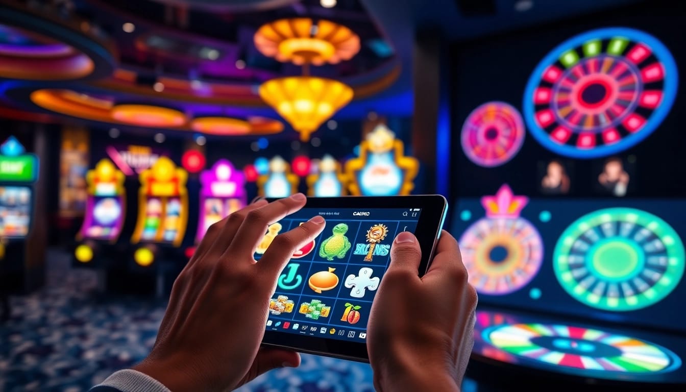 Engaged players enjoying dynamic Canada online casinos with vibrant gaming screens.