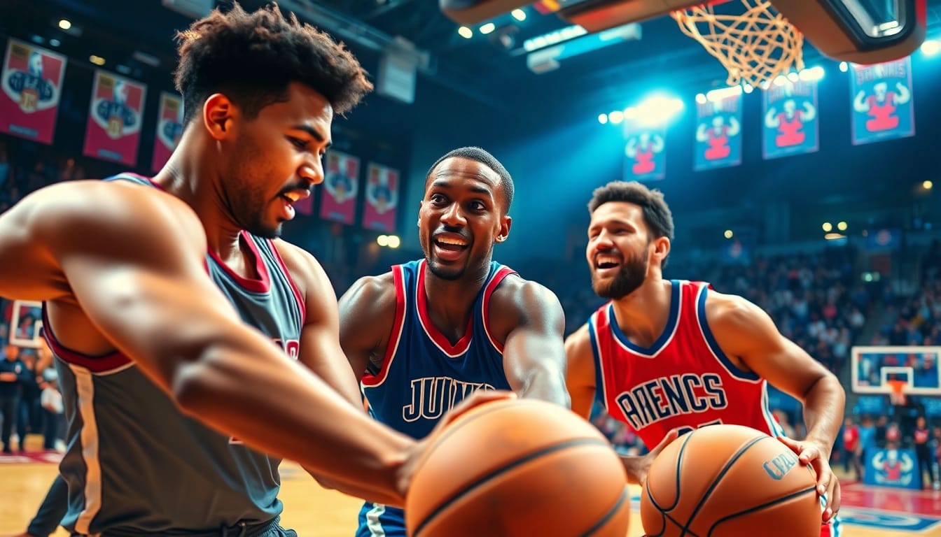 nba중계 중에 열정적으로 경기를 하는 농구 선수들 모습입니다.