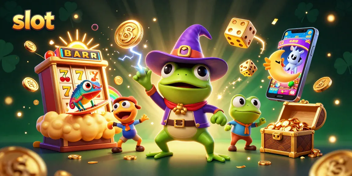 Experience the excitement of slot gaming with a dynamic 3D scene showcasing coins and winning symbols.