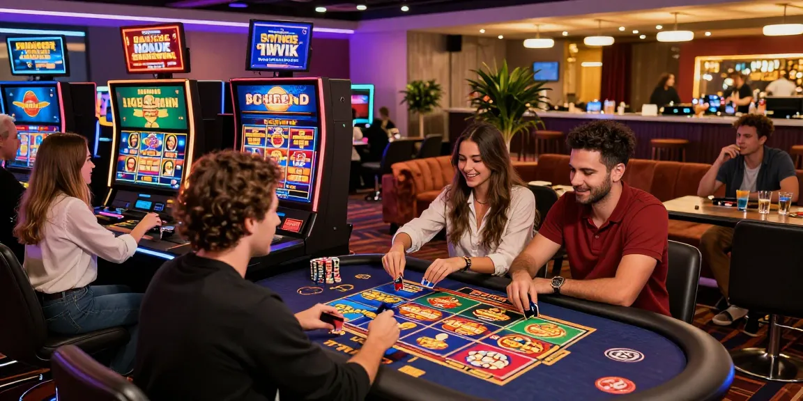 Engaged players at online casinos that accept credit cards, showcasing vibrant gaming atmosphere.