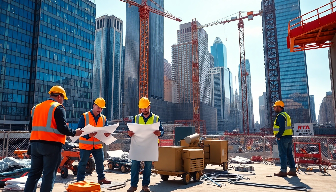 Showcasing a professional New York City Commercial General Contractor at a bustling construction site.