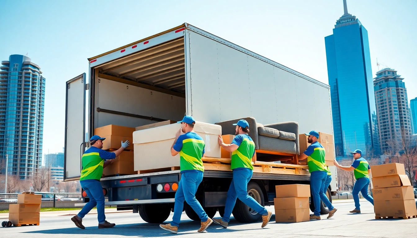 Best Toronto Movers efficiently transporting furniture in a vibrant city setting.
