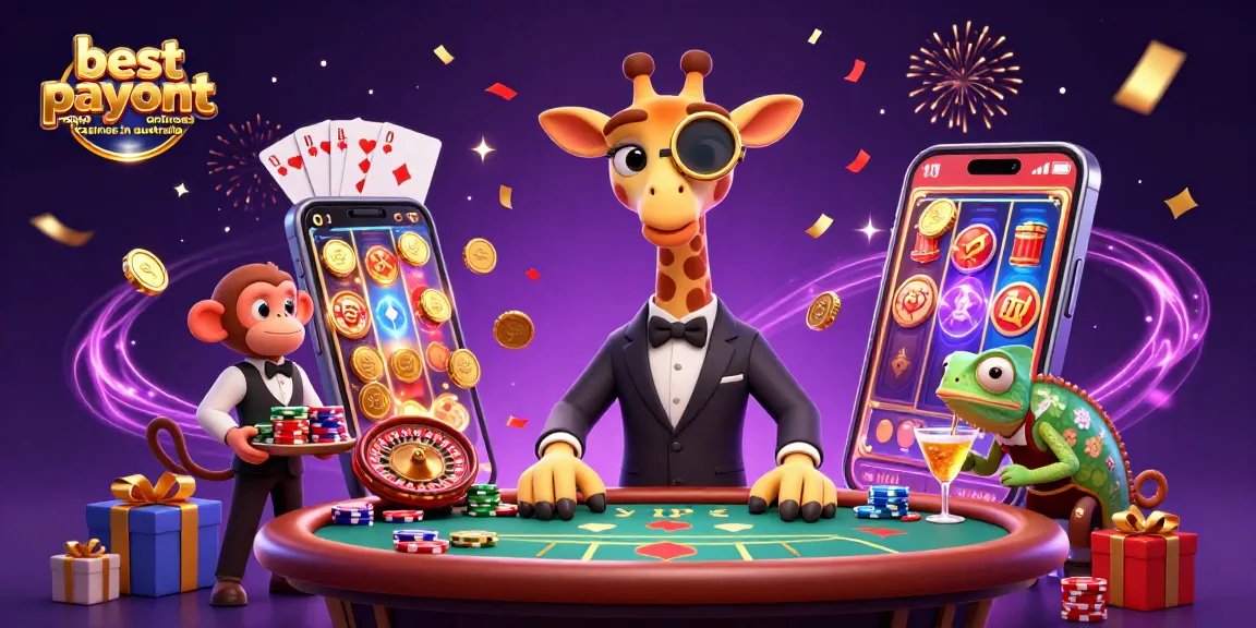 Experience the best payout online casinos in Australia with a high-roller giraffe at play.