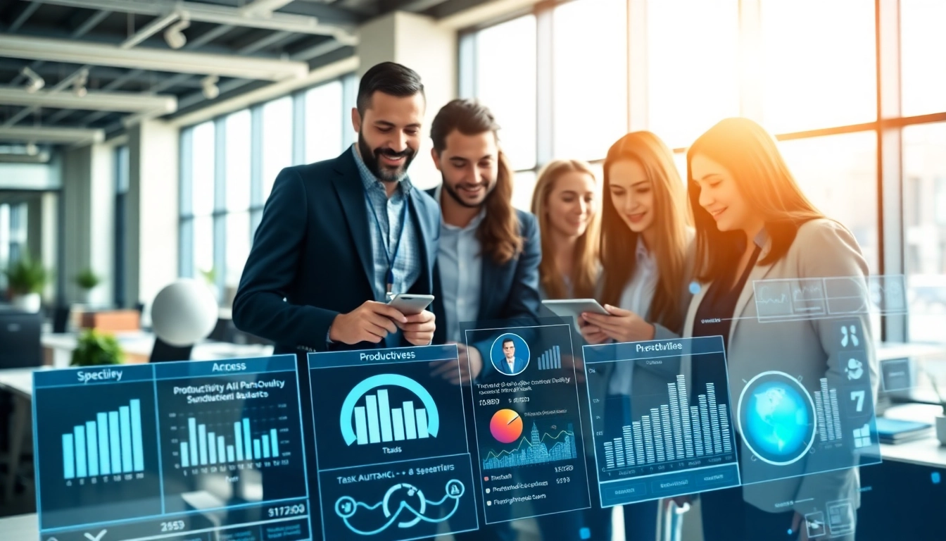 AI assistant for enterprise teams enhancing productivity in a modern office environment.