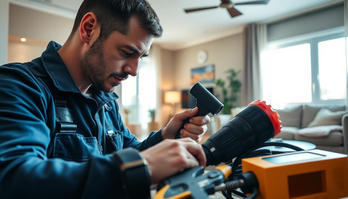Technician swiftly conducting an emergency HVAC repair, ensuring comfort in a residential setting.