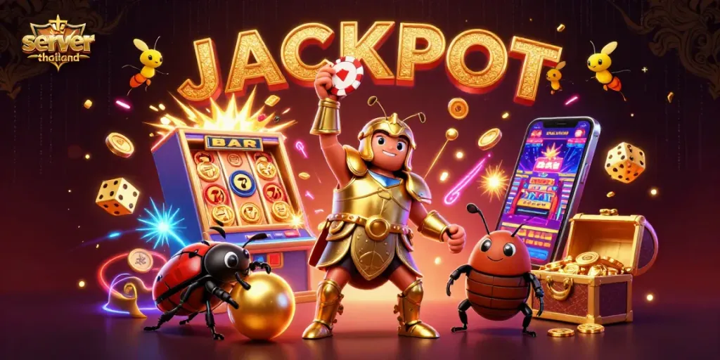 Spin and win big with server thailand in this vibrant, jackpot-filled casino scene.