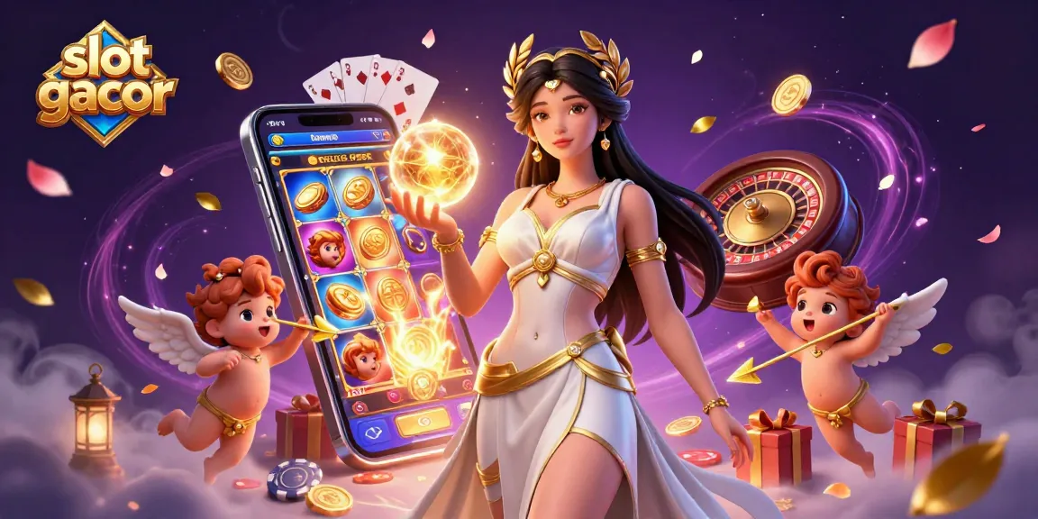 Engage with slot gacor in a vibrant 3D scene showcasing exciting casino elements and characters.