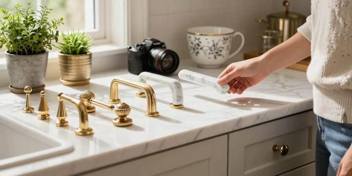 Luxury handles showcased in a sophisticated kitchen setting, highlighting elegance and design.