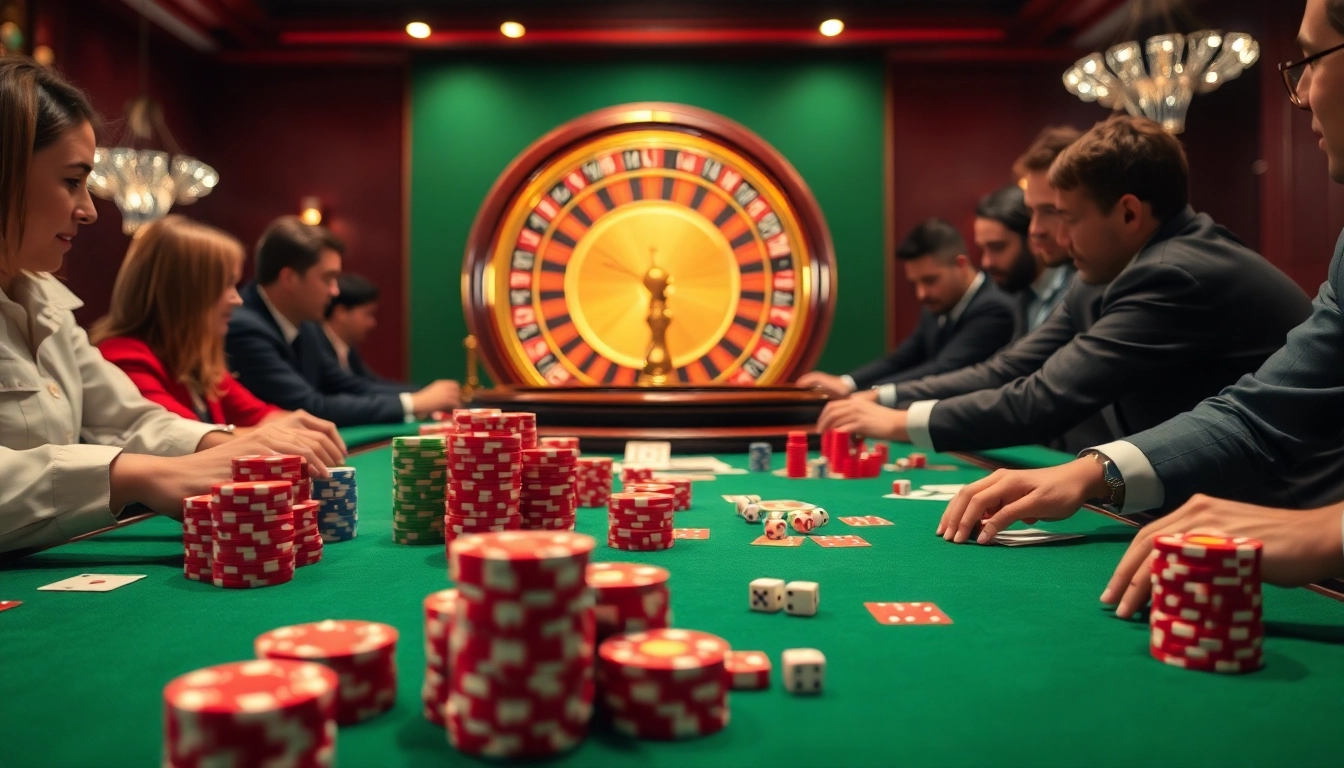Engaging casino scene featuring players strategizing at tables with deposits starting at depo 5k.