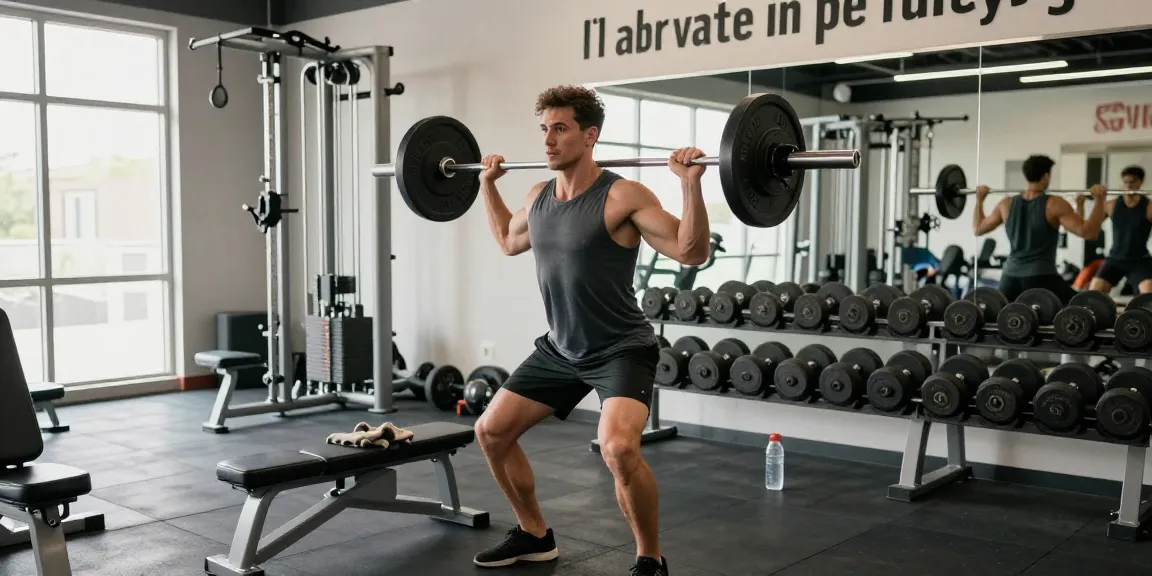 Strong athlete lifting weights in Pharmaqo Shop gym, focused on bodybuilding training.