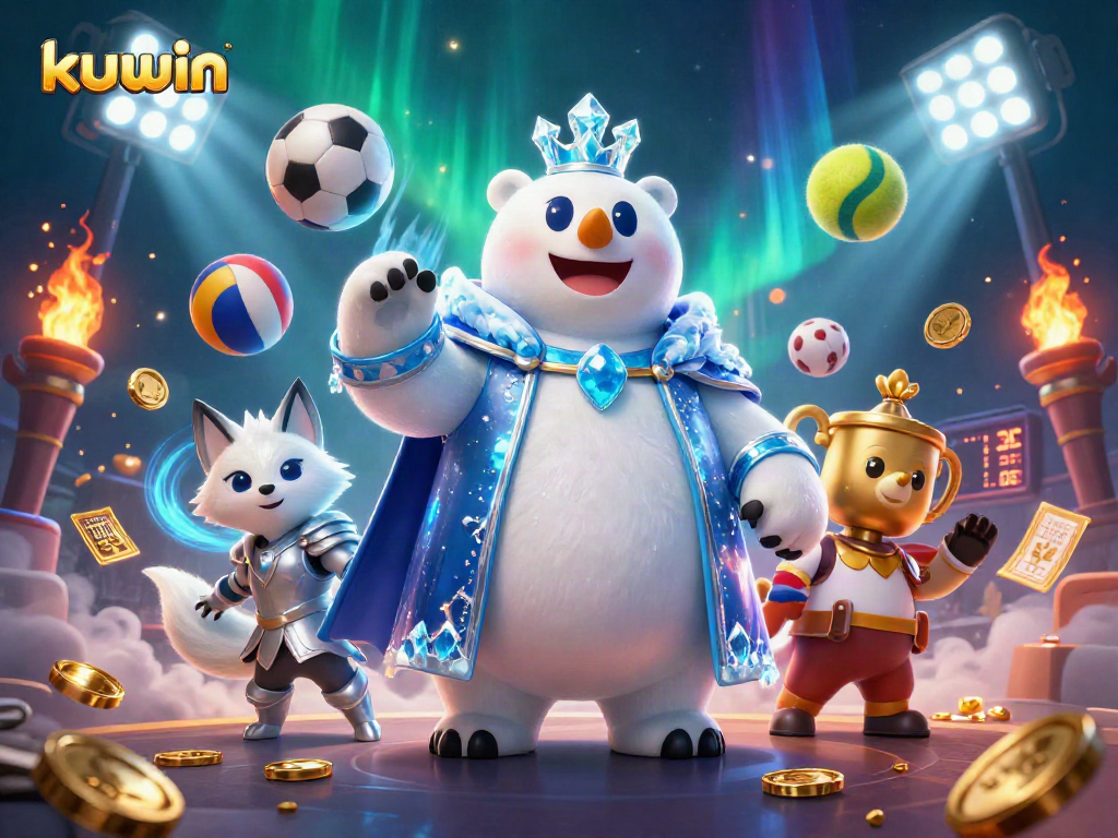 Kuwin polar bear thrilling bettors with dynamic sports elements in a captivating online casino scene.