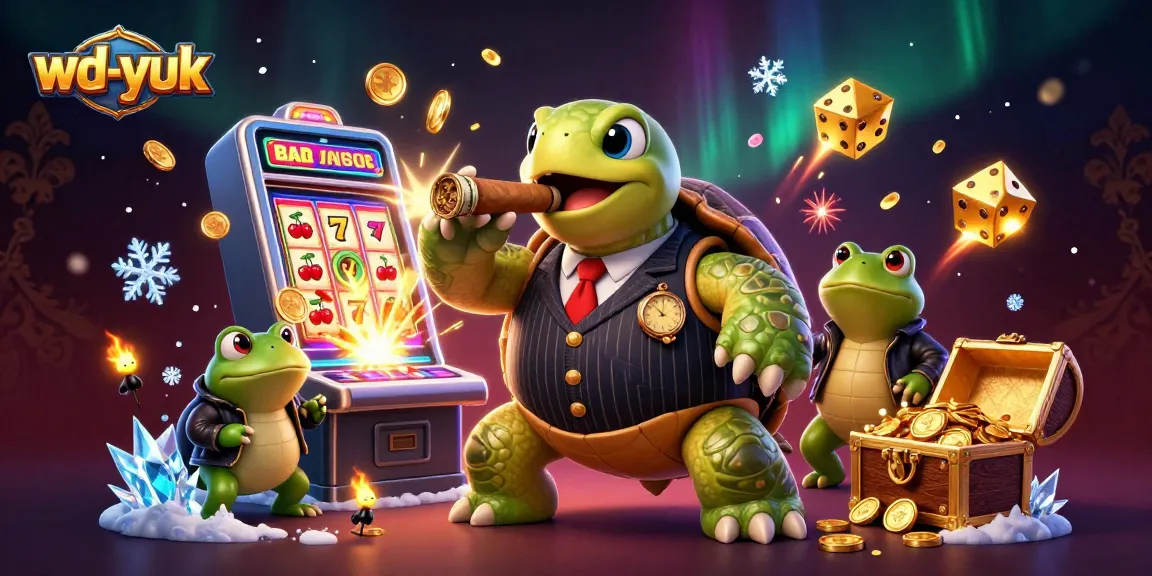 Experience the thrill of wd-yuk with a 3D cartoon massive snapping turtle in a dynamic casino setting