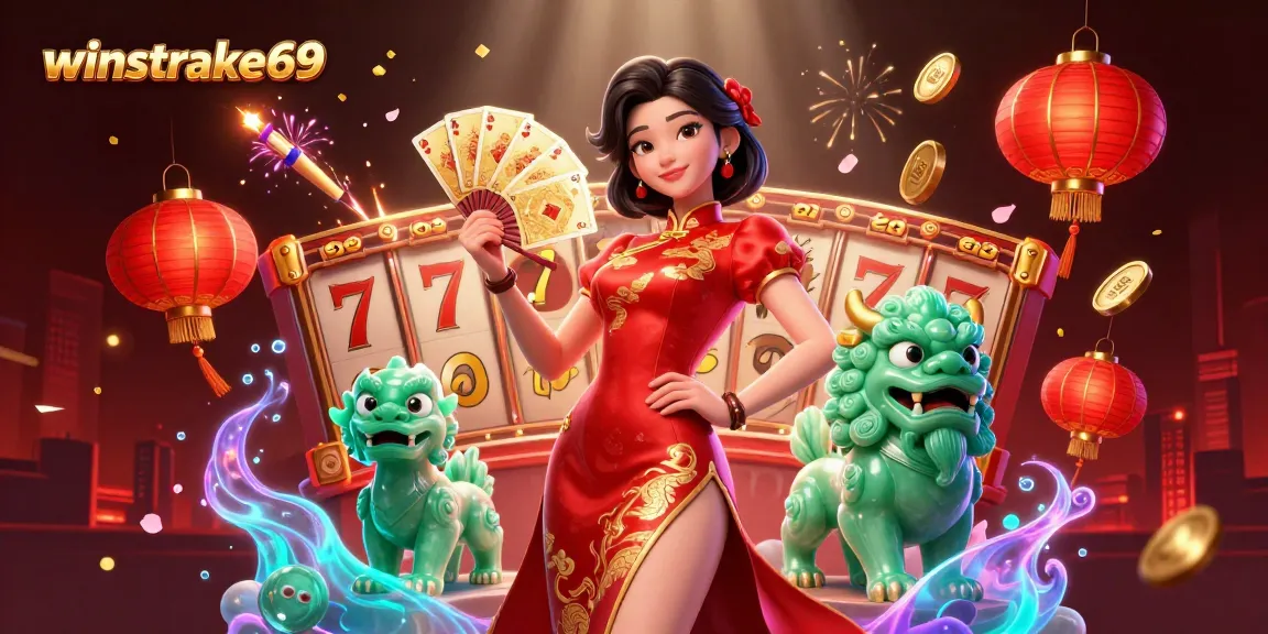 Experience thrilling wins with winstrike69 in a vibrant casino scene featuring exciting slot elements.