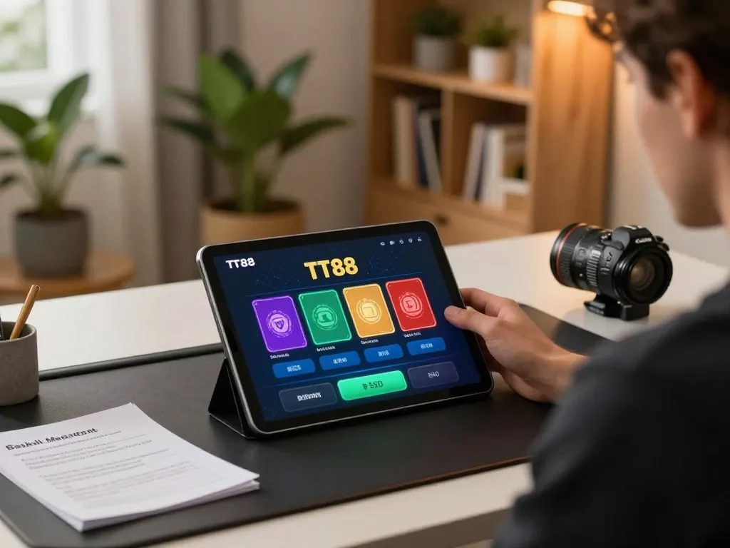 Engaging with the TT88 app for online casino gaming, showcasing a strategic approach to bankroll management.