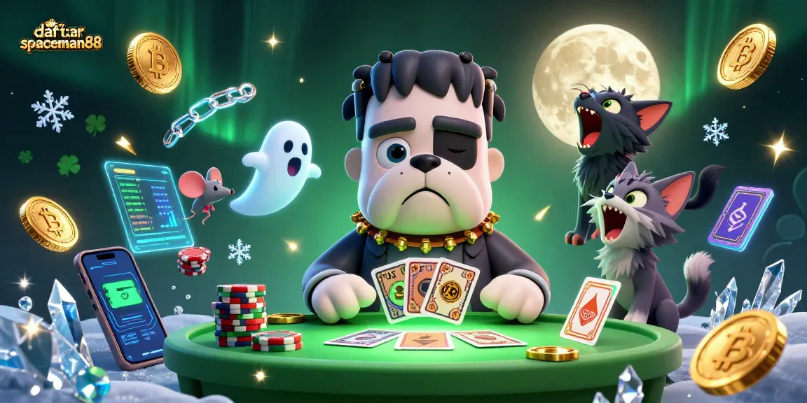 Engage in thrilling gaming with daftar spaceman88 featuring a vibrant 3D scene of animated casino characters.