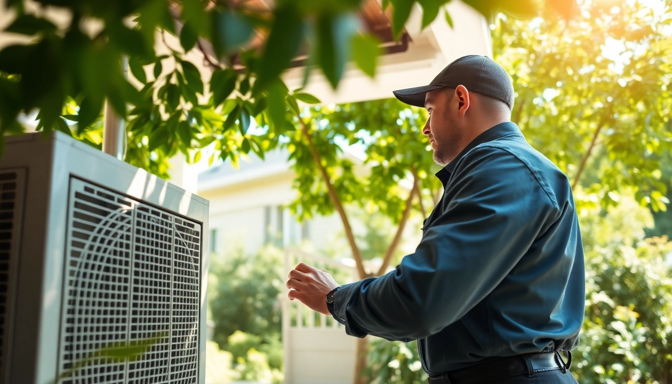 Providing HVAC services minneapolis with professional maintenance on an air conditioning unit.