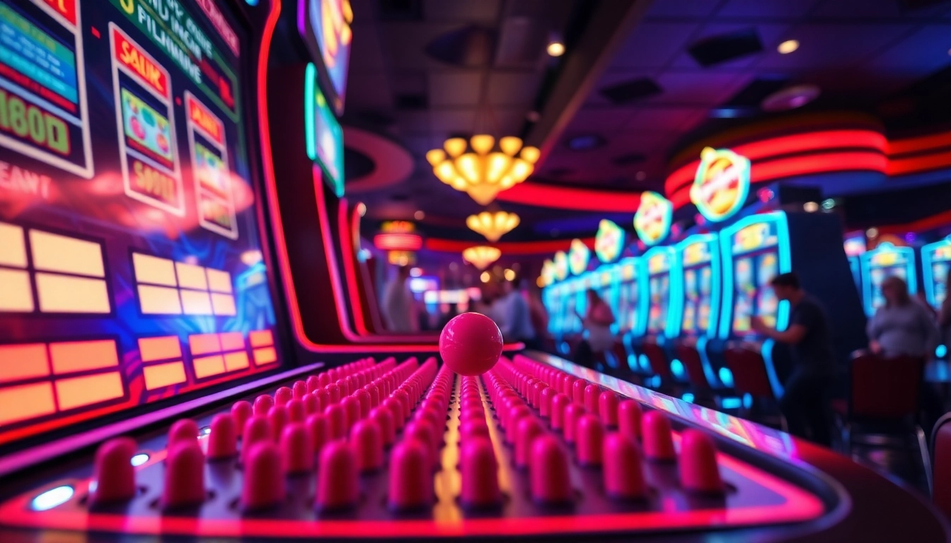 Permainan slot plinko yang menarik menampilkan pemain yang mengoperasikan bola pada papan bertingkat.