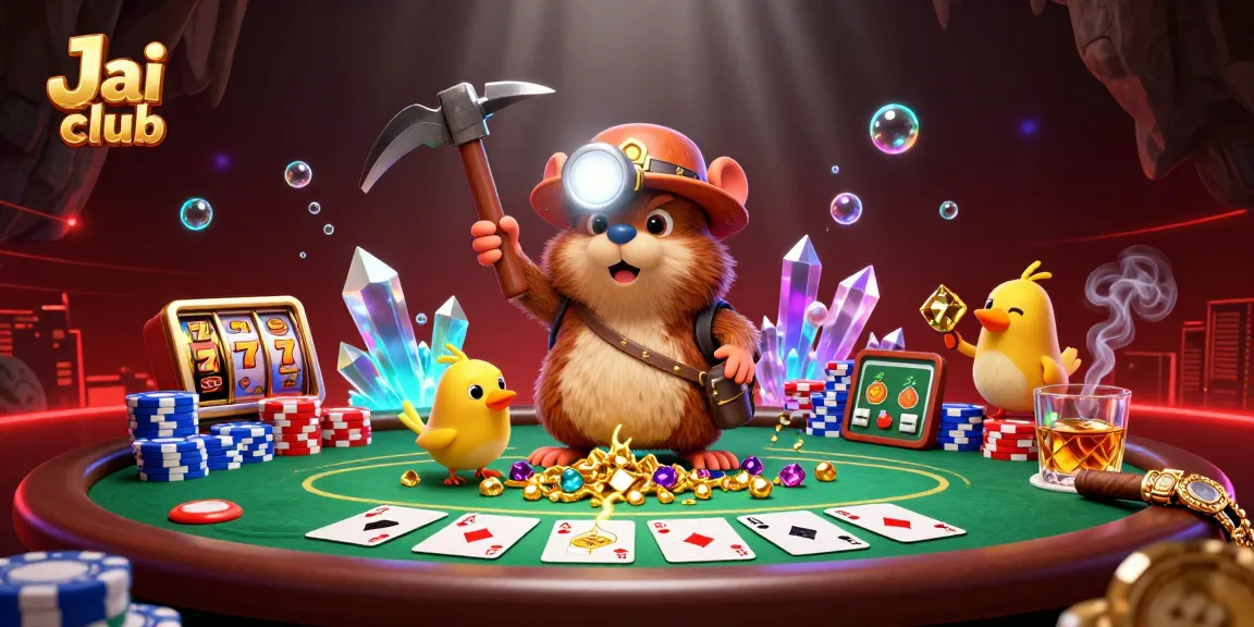 Engage with exciting games on Jai club featuring vibrant cartoon elements and rich casino visuals.
