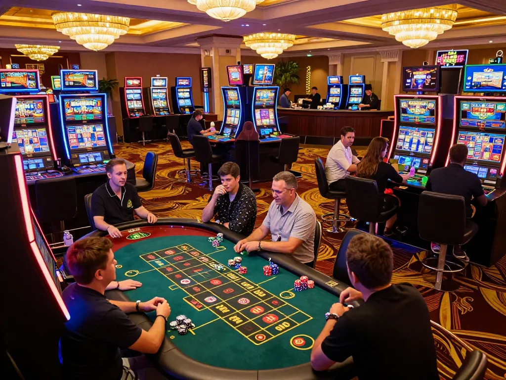 TG88 players engaging at a roulette table in a luxurious casino setting