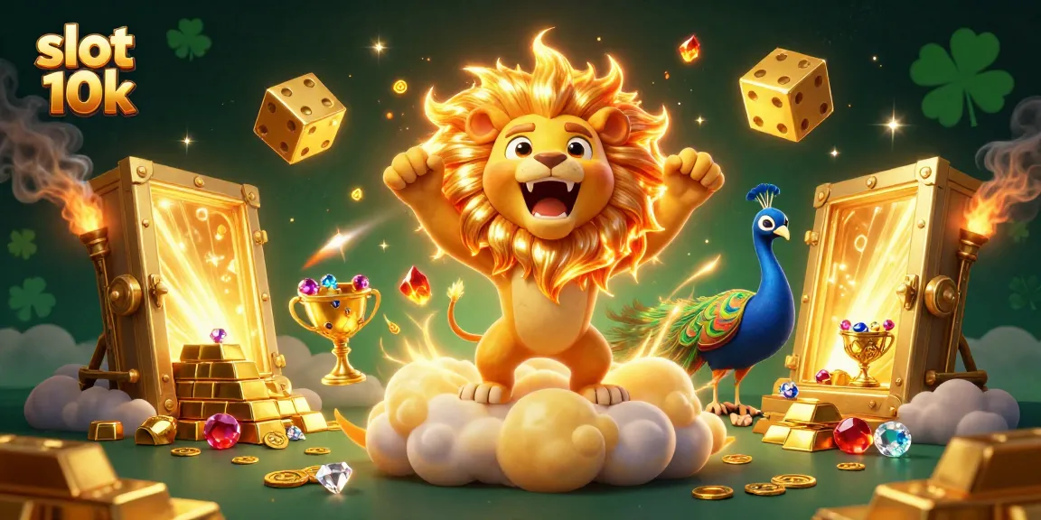Spin and win big with slot 10k in this vibrant 3D casino illustration filled with golden treasures.