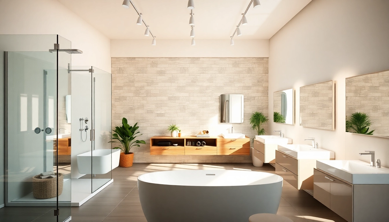 sonni sanitär GmbH hochwertiger Badezimmer-Showroom mit eleganten Duschwänden