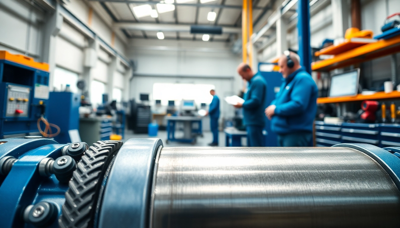 Engineers collaborating on industrial hydraulics solutions in a modern workshop environment.
