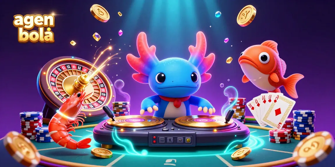Experience excitement on an agen judi bola platform with vibrant characters and dynamic sports betting elements.