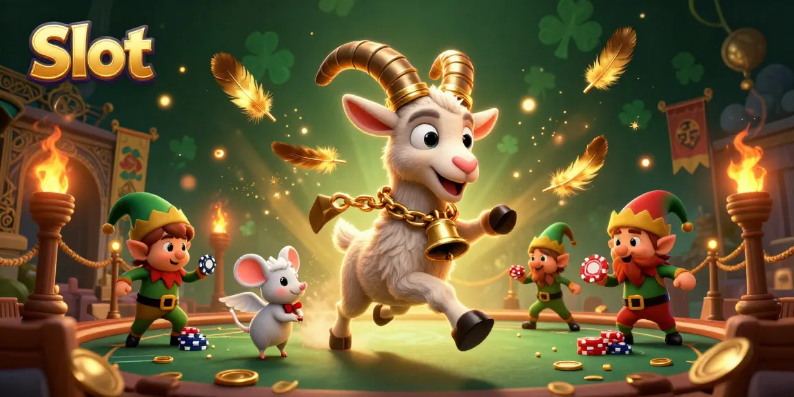 Spin Slot reels in an action-packed casino scene featuring Krampus, an angel mouse, and elf gremlins.