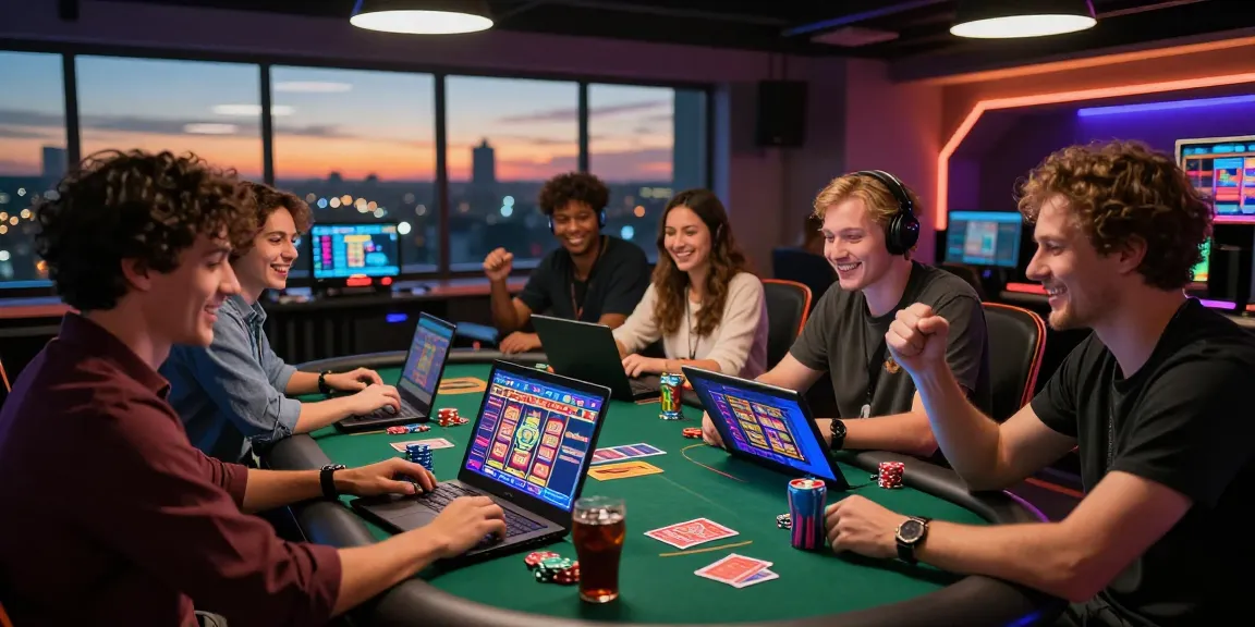 Exciting gaming scene showcasing players at credit card casinos in the UK, highlighting engaging gameplay and vibrant atmosphere.