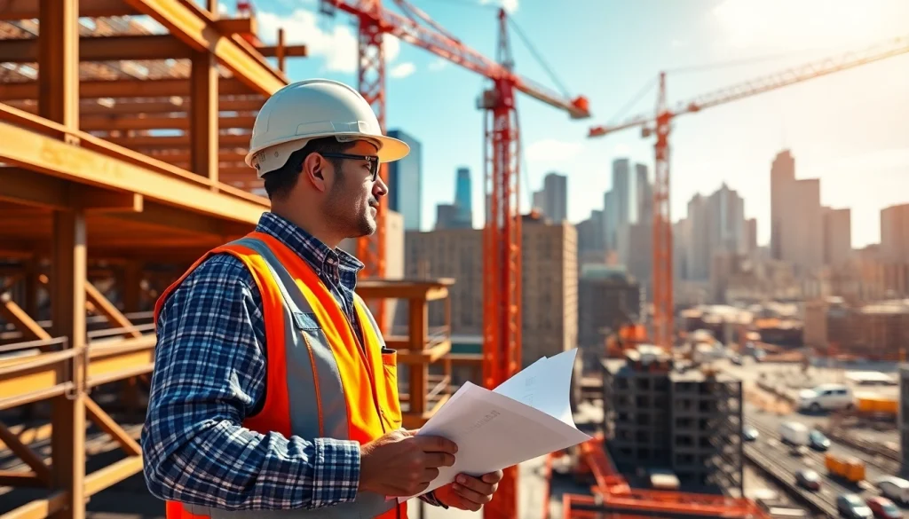 Manhattan Construction Manager guiding a team at a construction site in Manhattan