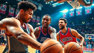 nba중계 중에 열정적으로 경기를 하는 농구 선수들 모습입니다.