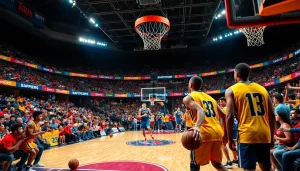 nba중계의 생생한 농구 경기 장면을 포착한 이미지