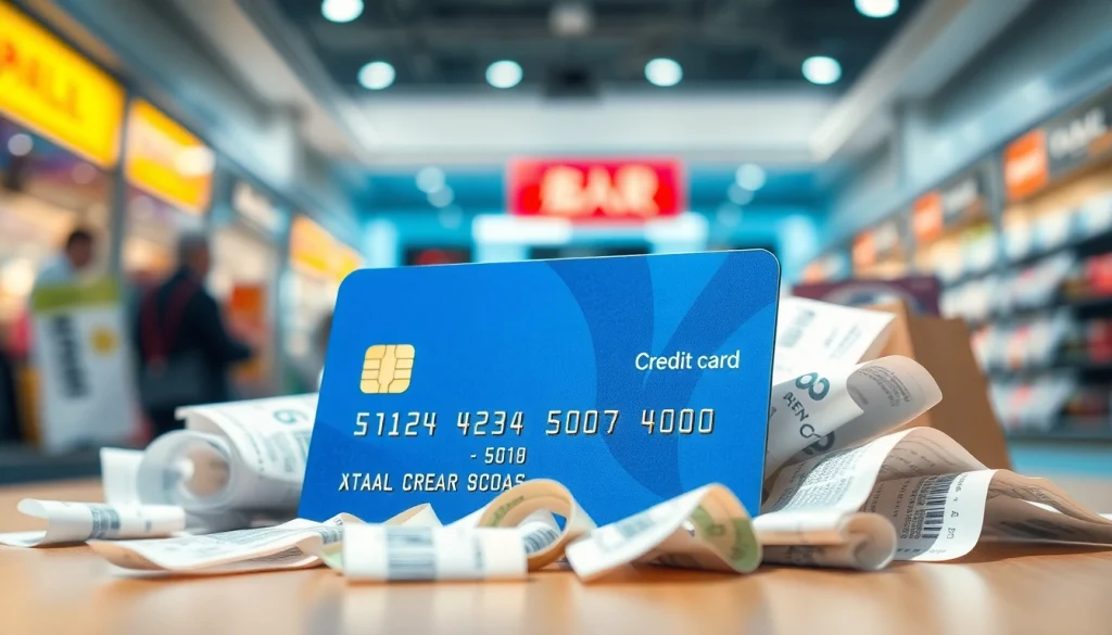 카드깡의 개념을 강조하는 신용카드와 현금, 영수증의 구성으로 이루어진 이미지