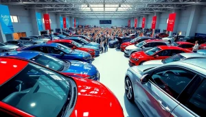 Experience the excitement at the Auto Cars Show with vibrant cars and a lively atmosphere.