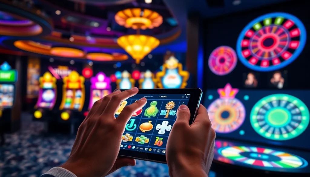 Engaged players enjoying dynamic Canada online casinos with vibrant gaming screens.