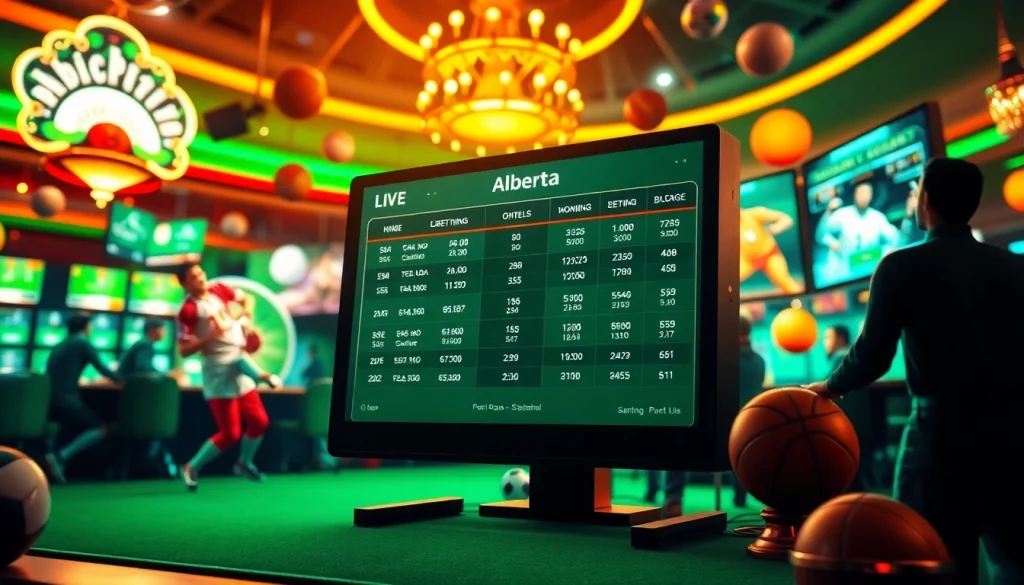 Experience online sports betting Alberta with an engaging interface showcasing live betting odds.