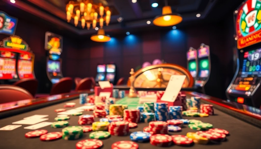 Exciting casino scene showcasing w88 link with vibrant table games and dynamic atmosphere.