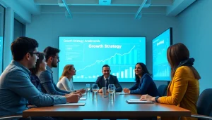 Discussing growth strategy trends during a collaborative business meeting.