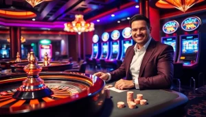 Exciting gambling scene at U888 link mới featuring roulette and a professional dealer.