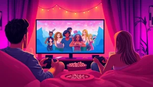 Play engaging HTML porn games with diverse characters in a cozy gaming setup.
