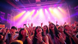 BTS news: BTS performing live with fans cheering energetically in the foreground.