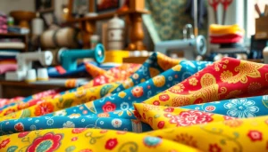 An assortment of bedrukt katoen fabrics in vibrant colors and intricate designs.