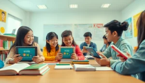 Youdao app integration in an interactive classroom promoting innovative language learning.