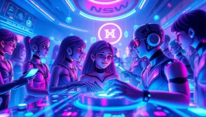 Engaging NSFW character AI avatars in a vibrant digital landscape showcasing their playful interactions.