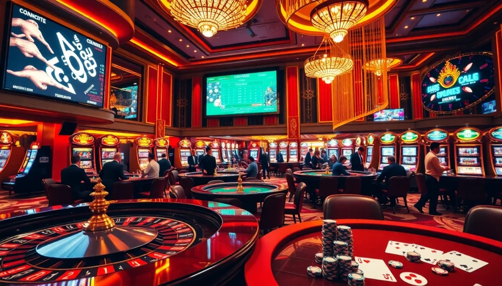 Des joueurs profitant de jeux de table classiques dans un casino en ligne français luxueux.