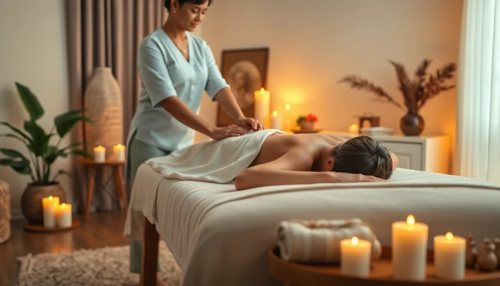 편안한 가정 환경에서 전문 마사지사가 차분한 마사지를 제공하는 수원출장마사지 장면.